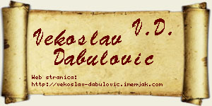 Vekoslav Dabulović vizit kartica